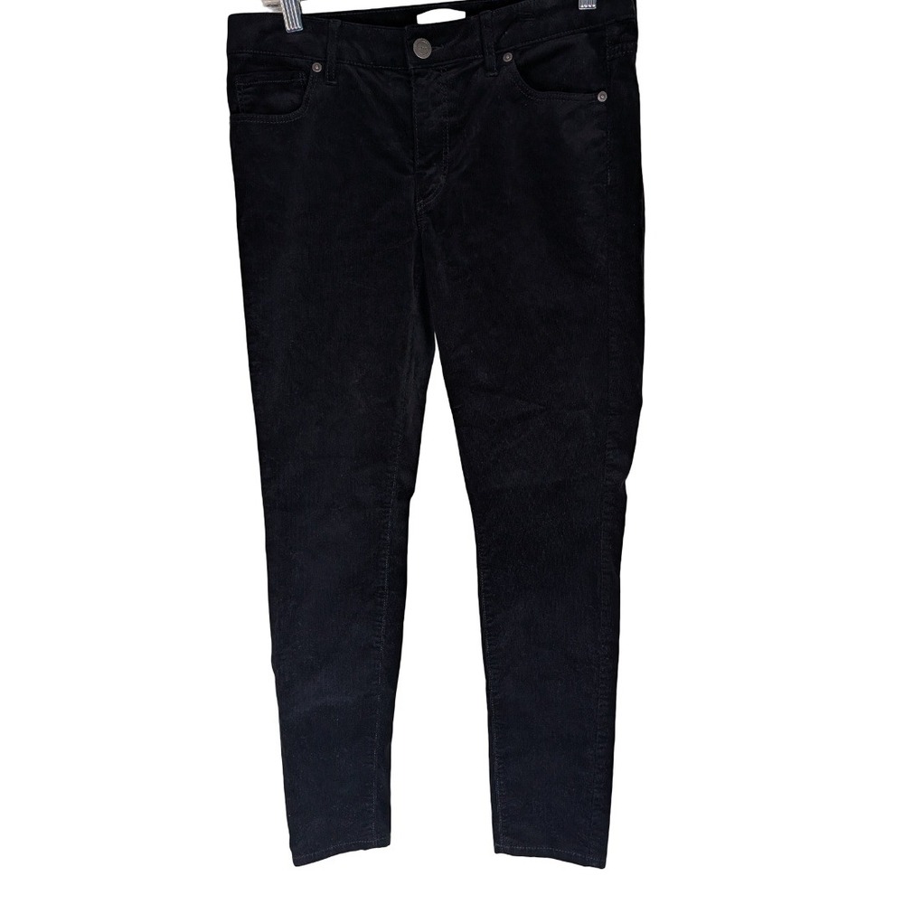 Loft Outlet Corduroy Curvy Skinny Pants Womens Size 6 Black Mid Rise Stretch